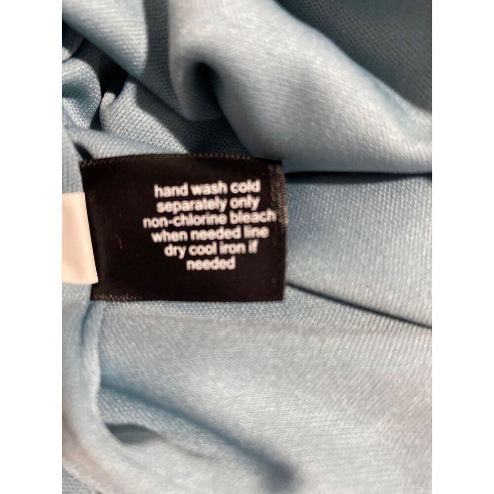 NWT Lane Bryant Dress 26 Dusty Blue Green Midi Drawstring Tropical Leaves Belt - Picture 8 of 8